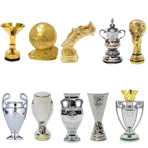 YXFHYMM Mini Fußball Meisterschafts Trophäen Set Metall Modell Simulation Fußballliga Trophäe Modelle Fan Sammlung Sport Erinnerungsstücke Schreibtisch Ornamente Kreative Geschenke,D,10pc von YXFHYMM