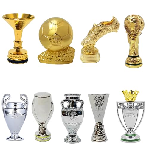 YXFHYMM Mini Fußball Meisterschafts Trophäen Set Metall Modell Simulation Fußballliga Trophäe Modelle Fan Sammlung Sport Erinnerungsstücke Schreibtisch Ornamente Kreative Geschenke,D,9pc von YXFHYMM