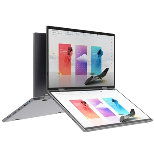 360°-Laptop mit zwei Bildschirmen, 10,5 Zoll, IPS-Touchscreen, Windows 10/11, 2-in-1-Tablet-PC, Notebook, Büro, Mini-Computer,10.5+10.5″-32G+128G von YXH-LPMM