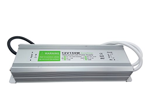 YXHL Transformator 150 W (LED-Streifen-Netzteil) 12 V (LED-Treibermodul) wasserdicht IP67, 90-250 V Stromversorgung für Außenbeleuchtung von YXHL