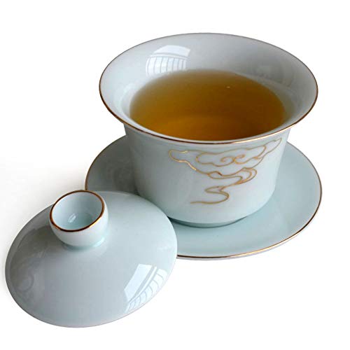 Gaiwan Chinesische 6oz Sancai Terrine-Tablett, Tasse, Teeset, Schüssel, Deckel, zarter von YXHUPOT