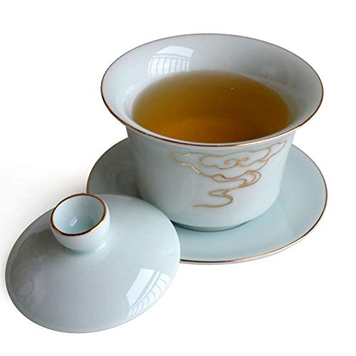 Gaiwan Chinesische 6oz Sancai Terrine-Tablett, Tasse, Teeset, Schüssel, Deckel, zarter von YXHUPOT