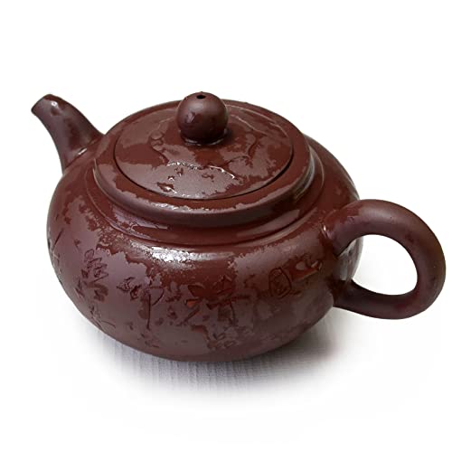 Teekanne, chinesische Zisha-Töpfe, Teesieb für losen Tee, handgeschnitzt, 284 ml von YXHUPOT