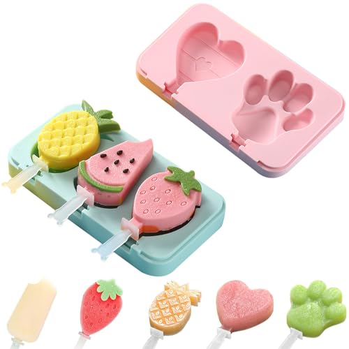 YXHZVON 2 Stück Eisformen Eis Am Stiel, Eisformen Silikon, Silikon Eis Am Stiel Eiscreme Cakesicle Formen Kinder DIY Kreative Eisform Bpa Frei Wiederverwendbare mit Deckel YXHZVON 2 Stück Eisformen Eis Am Stiel, Eisformen Silikon, Silikon Eis Am Stiel Eiscreme Cakesicle Formen Kinder DIY Kreative Eisform Bpa Frei Wiederverwendbare mit Deckel von YXHZVON