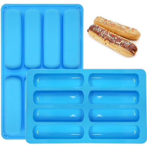 YXHZVON 2 Stück Müsliriegel Backform Silikonform, 8 Mulden Antihaft Keks Silikonform, Leicht Zu Lösen für Schokolade Brotbrot Muffin Brownie Cornbrot Käsekuchen|（Himmelblau） von YXHZVON