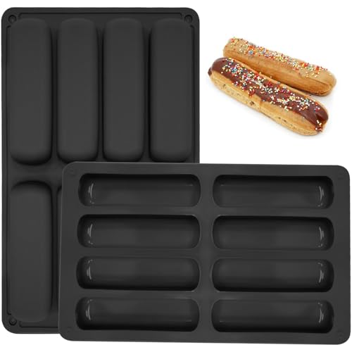 YXHZVON 2 Stück Müsliriegel Backform Silikonform, 8 Mulden Rechteckige Energieriegel Silikonform, Antihaft Form für Muffin Schokolade Brownie Käsekuchen Schokoriegel（Schwarz） von YXHZVON