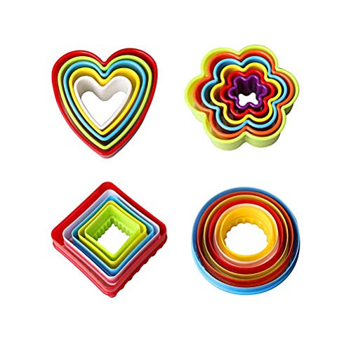 YXHZVON 22PCS Cookie Fondant Plätzchen Ausstecher, Brot Gemüse Ausstechformen, Kunststoff Ausstecher Sandwich für Kinder DIY, für Kuchen, Keks, Obst, Toast, Cookie, Fondant von YXHZVON