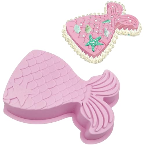 YXHZVON Kuchenform Silikon Meerjungfrau Groß, Backform Meerjungfrau, Meerjungfrau Kindergeburtstag Silikonform für Kuchen Pudding Schokolade Mousse, Rosa YXHZVON Kuchenform Silikon Meerjungfrau Groß, Backform Meerjungfrau, Meerjungfrau Kindergeburtstag Silikonform für Kuchen Pudding Schokolade Mousse, Rosa von YXHZVON