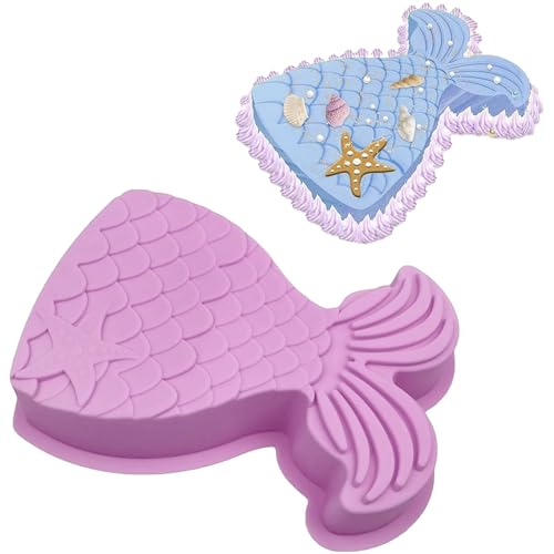 YXHZVON Kuchenform Silikon Meerjungfrau Groß, Backform Meerjungfrau, Meerjungfrau Kindergeburtstag Silikonform für Kuchen Pudding Schokolade Mousse, Violett YXHZVON Kuchenform Silikon Meerjungfrau Groß, Backform Meerjungfrau, Meerjungfrau Kindergeburtstag Silikonform für Kuchen Pudding Schokolade Mousse, Violett von YXHZVON
