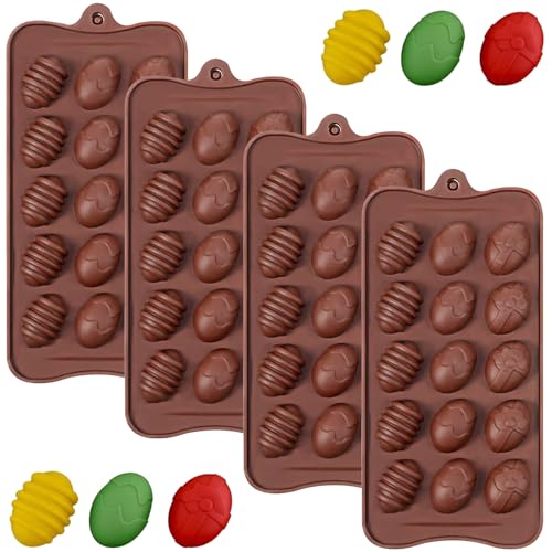 YXHZVON Ostern Silikon Schokoladenformen, 4 Stück Silikon Backform Antihaftbeschichtet Silikonform mit 15 Hohlräume, Ostereier Schokoladenform BPA free Ostern Fondant Silikonform YXHZVON Ostern Silikon Schokoladenformen, 4 Stück Silikon Backform Antihaftbeschichtet Silikonform mit 15 Hohlräume, Ostereier Schokoladenform BPA free Ostern Fondant Silikonform von YXHZVON