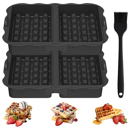 YXHZVON Silikonform Silikoneinsatz, 2 Stück Silikon Waffelform, Heißluftfritteuse Zubehör, Doppelt Backschaleneinsatz aus Silikon, Waffeleinsatz für Heißluftfritteuse von YXHZVON