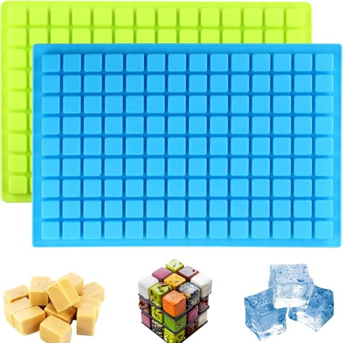 YXHZVON Square Silikonform, 2 Stück Quadratische Schokoladenformen 126 Cavity, Mini Eiswürfelform, Gummibärchen Form ür Schokolade, Süßigkeiten, Eiswürfel, Karamell von YXHZVON