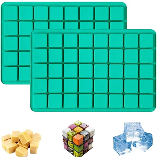 YXHZVON Square Silikonform, 2 Stück Quadratische Schokoladenformen 40 Cavity, Mini Eiswürfelform, Gummibärchen Form ür Schokolade, Süßigkeiten, Eiswürfel, Karamell von YXHZVON