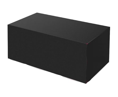 Deckbox-Abdeckung, Möbel-wasserdichte Abdeckung for Rattan-Tisch, Würfelstuhl, Sofa, Regen, Garten, Terrasse, Schutzhülle, Schwarz und Silber Gartenbox Abdeckung(Black,308X138X89cm) von YXINAER