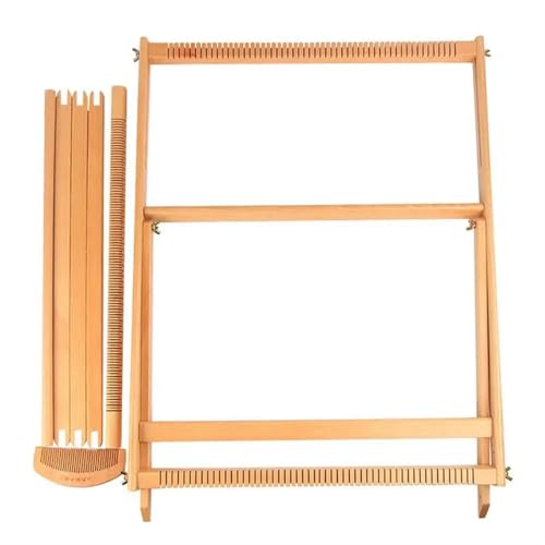 YXINAER Webstuhl Webrahmen for Erwachsene, Kreativitäts-Webrahmen mit Ständer, Web- und Strickmaschinen-Set, Holz-Wandteppich-Textil-Nähwerkzeug von YXINAER