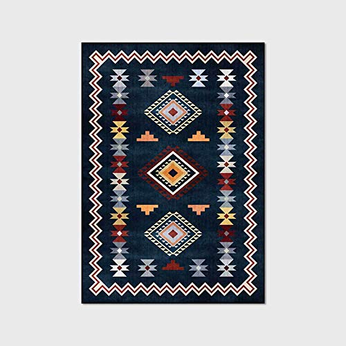 Designer Teppich Kurzflor Teppiche Böhmisches Druckmuster Superweiche, verschleißfeste Teppiche, rutschfeste Bodenmatte 120x160CM (3ft11 x5ft3) von YXISHOME
