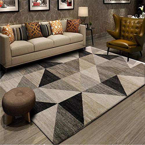YXISHOME Teppich Moderner Kurzflor Weich Teppiche Antifouling-Teppiche Geometric Checkered Triangle Design Rug Schwarz Braun Weiß Wohnzimmer Schlafzimmer Kinderzimmer Läufer für Teppich 200x300cm YXISHOME Teppich Moderner Kurzflor Weich Teppiche Antifouling-Teppiche Geometric Checkered Triangle Design Rug Schwarz Braun Weiß Wohnzimmer Schlafzimmer Kinderzimmer Läufer für Teppich 200x300cm von YXISHOME