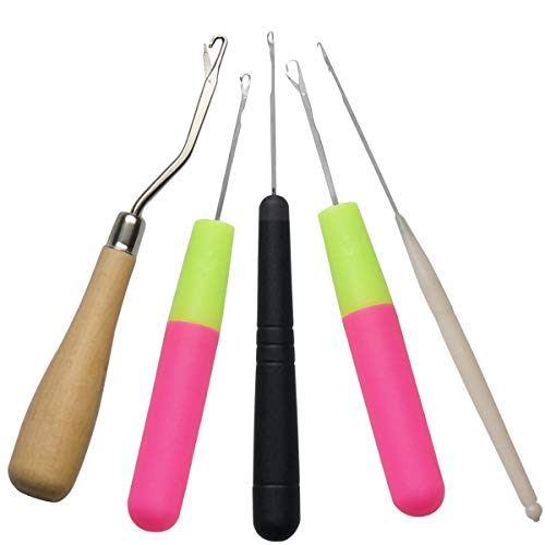 5er/Set Häkelnadeln Set Spitzen Häkelnadel Verriegelung Werkzeug für Haarverlängerungen Verschluss Häkelarbeit von YXJDWEI