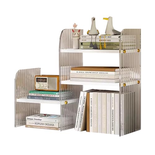 YXLLGS Kleines Regal, Mini, Schreibtisch Regal, Schreibtisch regalaufsatz for studentenwohnheime, Heimbüros(White) von YXLLGS
