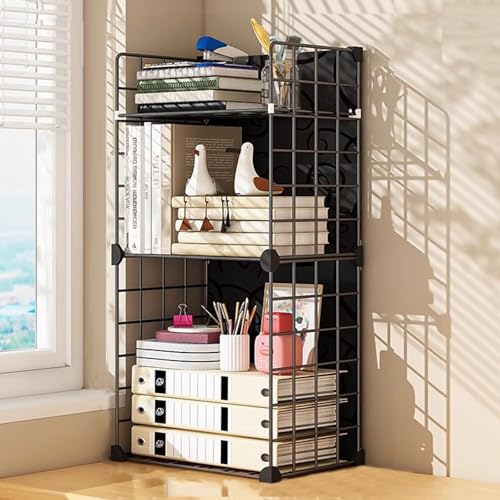 YXLLGS Kleines Regal, Mini Regal for die Schreibtischplatte, Verstellbarer schreibtischregal, Schreibtisch regalaufsatz(Black) von YXLLGS