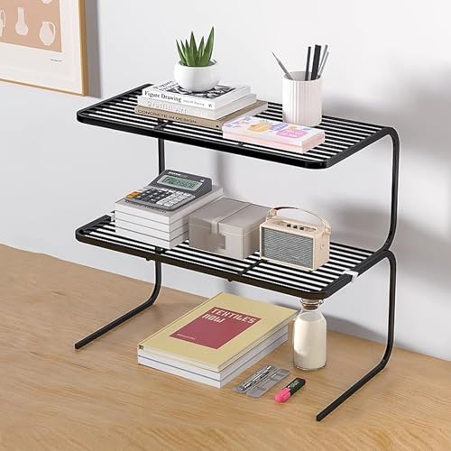 YXLLGS Kleines Regal, Schreibtisch Regal for die Oberseite des schreibtischs, Schreibtischregal, Schreibtisch regalaufsatz for bürobedarf(Black,37cm/14in) von YXLLGS