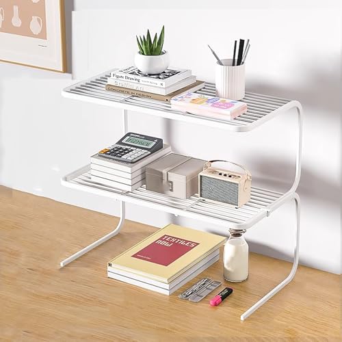 YXLLGS Kleines Regal, Schreibtisch Regal for die Oberseite des schreibtischs, Schreibtischregal, Schreibtisch regalaufsatz for bürobedarf(White,37cm/14in) von YXLLGS