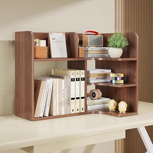 YXLLGS Kleines Regal, Schreibtisch-bücherregal, Schreibtisch regalaufsatz for die Oberseite des schreibtischs(Brown,60cm/23in) von YXLLGS