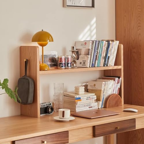 YXLLGS Kleines Regal, Verstellbares Schreibtisch Regal-Bücherregal aus Holz, Schreibtisch regalaufsatz, for Heimdekoration, Büro, Geschenke von YXLLGS