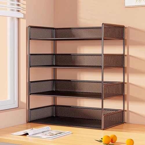 YXLLGS Kleines Regal Schreibtischs – Multifunktionale Schreibtisch Regal, Schreibtisch regalaufsatz, Einfach zu montierende Regale(Black) von YXLLGS