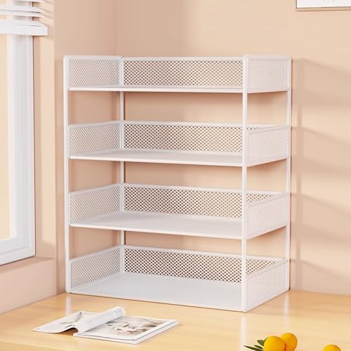 YXLLGS Kleines Regal Schreibtischs – Multifunktionale Schreibtisch Regal, Schreibtisch regalaufsatz, Einfach zu montierende Regale(White) von YXLLGS