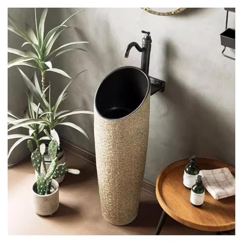 Einteiliges Balkon-Waschbecken Mit Abfluss-Kombination, Keramik-Waschbecken Und Aufsatzwaschbecken Für Drinnen Und Draußen, Einfach Zu Montieren(Set 1) von YXLYFDLY