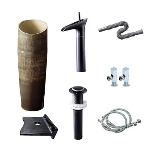Einteiliges Standwaschbecken, Aufsatzwaschbecken Für Drinnen Und Draußen Und Badezimmerwaschbecken Mit Ablassventil, Exquisite Konstruktion(Set 4) von YXLYFDLY