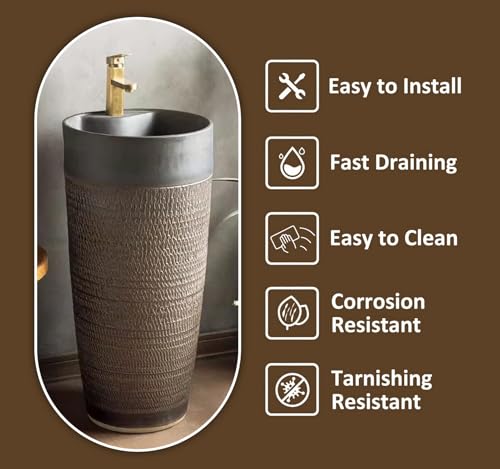 Stabiles Standwaschbecken Für Den Garten, Aufsatzwaschbecken Und Badezimmerwaschbecken Mit Wasserhahn- Und Abflusskombination, Weit Verbreitet(Set 1) von YXLYFDLY