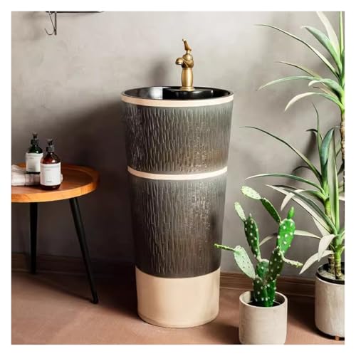 Standwaschbecken Im Chinesischen Stil, Dickes Keramikwaschbecken Und Aufsatzwaschbecken Mit Wasserhahn, Für Den Innen- Und Außenbereich(Set 1) von YXLYFDLY