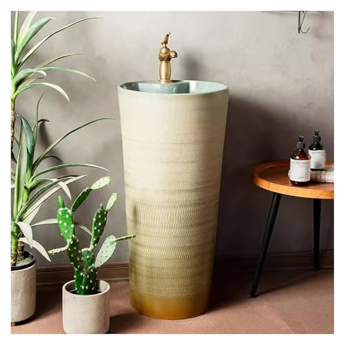 Standwaschbecken Im Vintage-Design, Spritzwassergeschütztes Aufsatzwaschbecken Und Einteiliges Badezimmerwaschbecken Mit Wasserhahn, Für Drinnen Und Draußen(Set 1) von YXLYFDLY