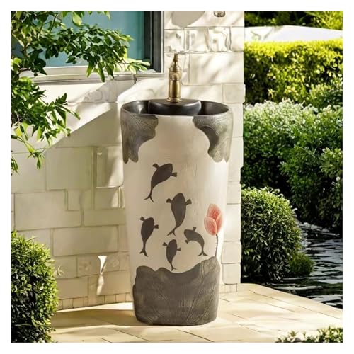 Waschbecken-Sets Im Chinesischen Stil, Standwaschbecken Mit Wasserhahn Für Das Badezimmer Zu Hause, Kratzfest(Set 3) von YXLYFDLY