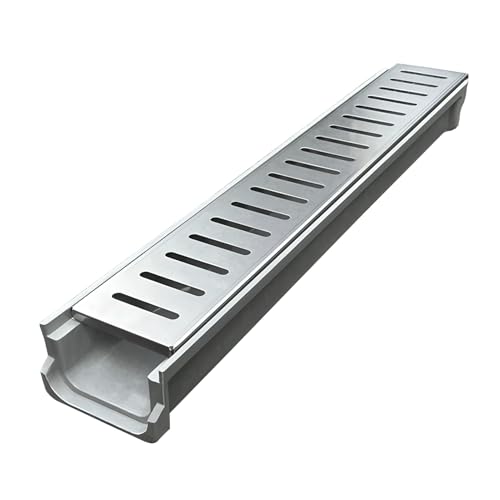 YXLYFDLY Einfahrtsgraben-Entwässerungssystem, Stabiler Rinnen- Und Bodenablauf Mit U-förmigem Sockel, Leicht Zu Reinigen(60x10x6cm//23.6x3.9x2.4in) von YXLYFDLY
