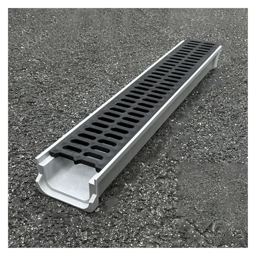 YXLYFDLY Outdoor-Rinnenablaufsystem, Stabiler Bodenablauf Mit PE-Abdeckplatte, Lange Lebensdauer(60x10x15cm//23.6x3.9x5.9in) von YXLYFDLY
