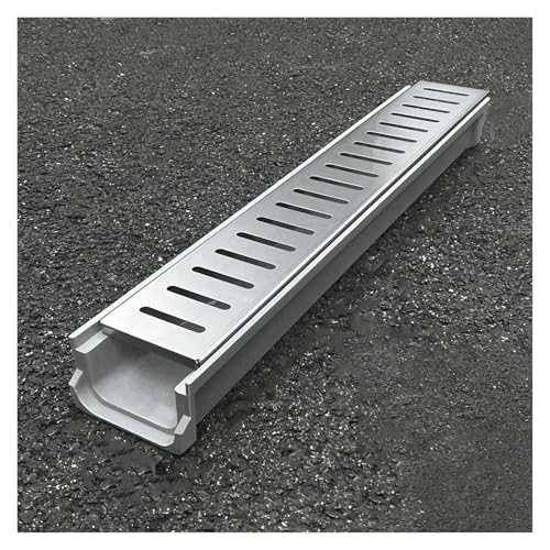 YXLYFDLY Robustes Rinnenentwässerungssystem, Parkplatzrinnenentwässerung Und Bodenablauf Mit Edelstahlrost, Schnelle Entwässerung(60x10x15cm//23.6x3.9x5.9in) von YXLYFDLY