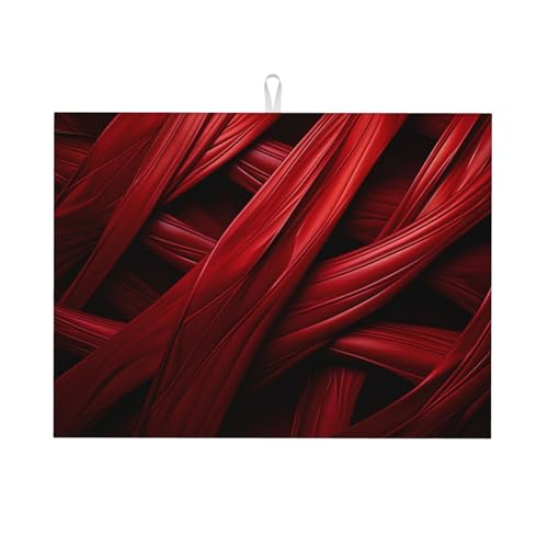 Abtropfmatte aus Mikrofaser, groß, 45,7 x 61 cm, Rot gestreift (Schwarz/Rot/Blau) von YXLymxDAMAI