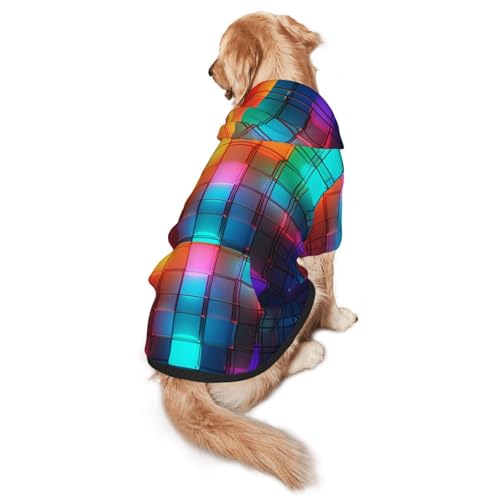 Color Square Hunde-Kapuzenpullover – Kapuzenpullover für mittelgroße und große Hunde – Haustier-Wintermantel, Schwarz Color Square Hunde-Kapuzenpullover – Kapuzenpullover für mittelgroße und große Hunde – Haustier-Wintermantel, Schwarz von YXLymxDAMAI