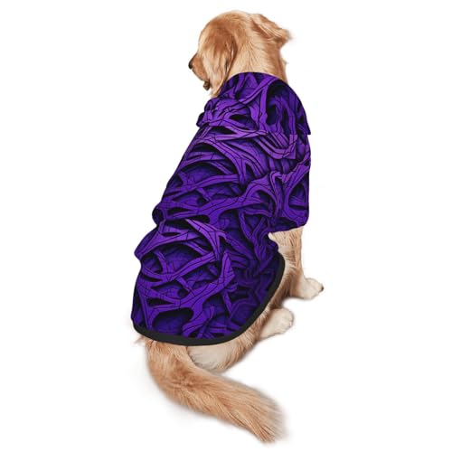 Dunkelvioletter gestreifter Hunde-Kapuzenpullover – Kapuzenpullover für mittelgroße und große Hunde – Haustier-Wintermantel, Schwarz Dunkelvioletter gestreifter Hunde-Kapuzenpullover – Kapuzenpullover für mittelgroße und große Hunde – Haustier-Wintermantel, Schwarz von YXLymxDAMAI