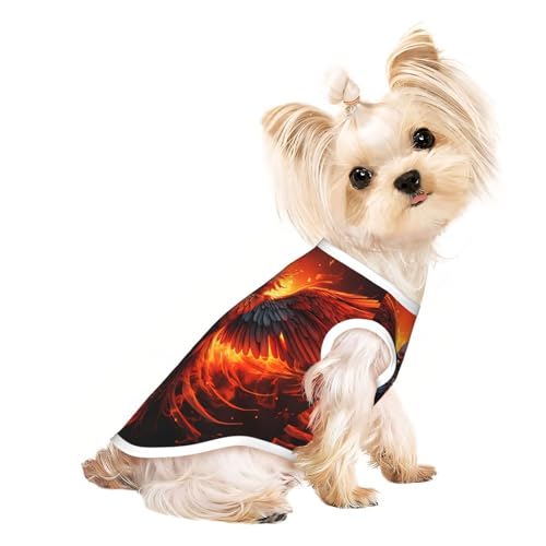 Fire Phoenix Hundeweste, Sommer-Hundekleidung, niedliche Haustierkleidung für kleine und mittelgroße Hunde von YXLymxDAMAI