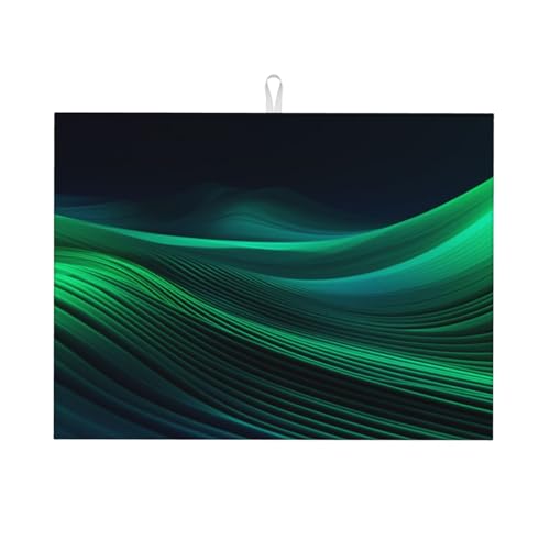 Green Line Abtropfmatte – Mikrofaser-Abtropfmatte, große Größe, 45,7 x 61 cm, Küchen-Abtropfmatte (Schwarz/Rot/Blau) von YXLymxDAMAI