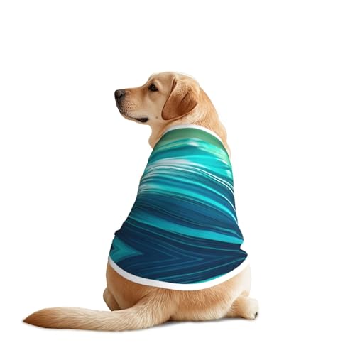Grüne geriffelte Hundekleidung – atmungsaktives, weiches Hundekostüm, modische und bequeme T-Shirts für mittelgroße und große Hunde von YXLymxDAMAI