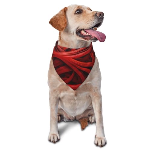 Hundehalstücher mit gebogener Linie, dreieckig, geeignet für kleine bis mittelgroße und große Hunde und Katzen, Rot von YXLymxDAMAI