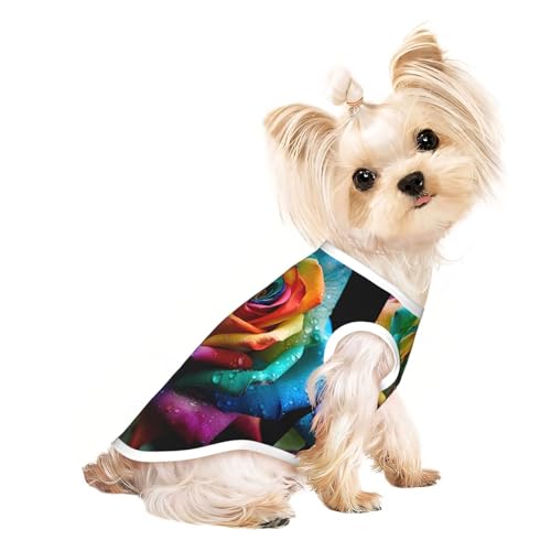 Hundeweste mit mehrfarbigen Blumen – Sommer-Hundebekleidung, niedliche Haustierkleidung für kleine und mittelgroße Hunde Hundeweste mit mehrfarbigen Blumen – Sommer-Hundebekleidung, niedliche Haustierkleidung für kleine und mittelgroße Hunde von YXLymxDAMAI
