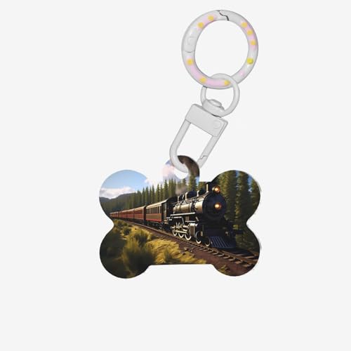 Service Train Pet ID Tags - Niedliche und stilvolle Haustier-Identifikationsmarken für den täglichen Gebrauch und Reisen, geeignet für kleine und große Hunde von YXLymxDAMAI