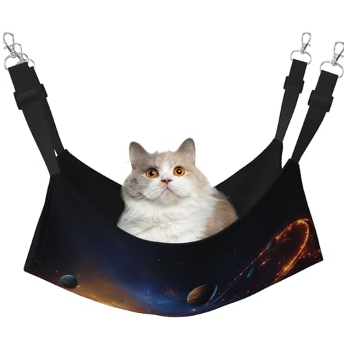 YXLymxDAMAI Beautiful Planets Katzenhängemattenbett – Haustierkäfig-Hängematte mit verstellbaren Riemen, geeignet für Katzen, Frettchen, Welpen oder kleine Haustiere YXLymxDAMAI Beautiful Planets Katzenhängemattenbett – Haustierkäfig-Hängematte mit verstellbaren Riemen, geeignet für Katzen, Frettchen, Welpen oder kleine Haustiere von YXLymxDAMAI