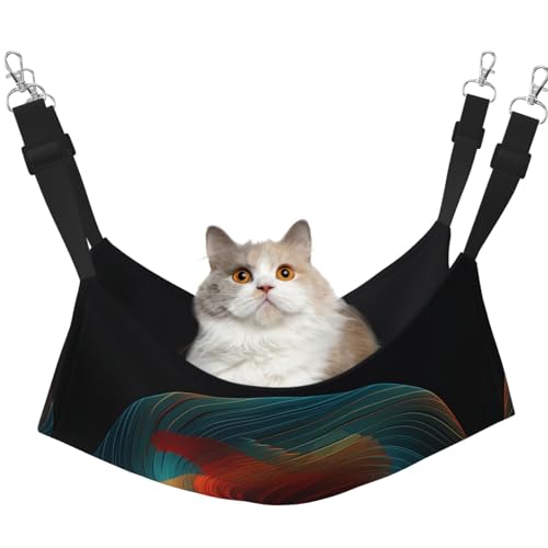 YXLymxDAMAI Buntes Vortex-Katzen-Hängemattenbett – Haustierkäfig-Hängematte mit verstellbaren Riemen, geeignet für Katzen, Frettchen, Welpen oder kleine Haustiere YXLymxDAMAI Buntes Vortex-Katzen-Hängemattenbett – Haustierkäfig-Hängematte mit verstellbaren Riemen, geeignet für Katzen, Frettchen, Welpen oder kleine Haustiere von YXLymxDAMAI